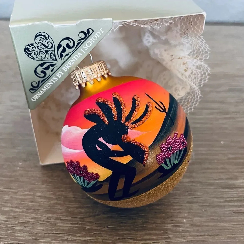 Arizona Desert Folk Art Indian Hand Painted Christmas Ornament Brenda J Schodt